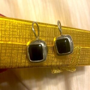 🆕 925 Silver  Black Onyx Stone Earrings